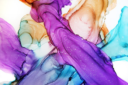 Alcohol ink abstract texture, part of original paintingの写真素材