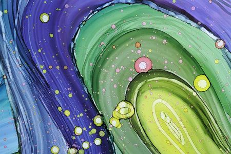 Alcohol ink abstract texture, part of original paintingの写真素材