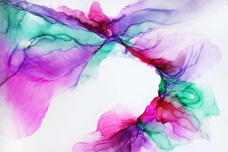 Abstract alcohol ink texture, macro photoの写真素材