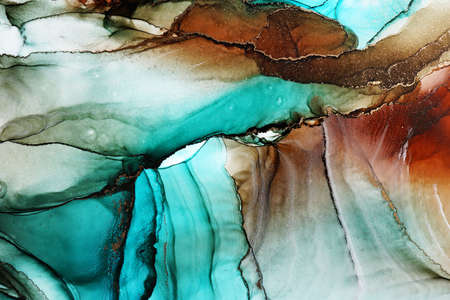 Abstract alcohol ink texture, macro photoの写真素材