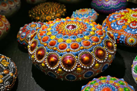 Beautiful Hand Painted Mandalas close upの写真素材