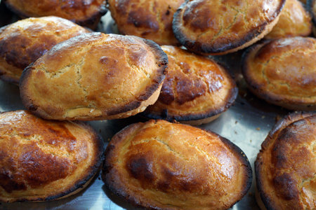 Traditional patisserie- Pasticciotto of Lecce, Italy, close upの写真素材