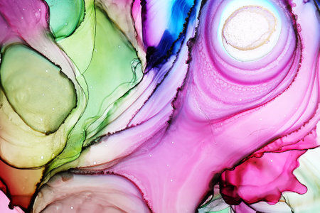 Alcohol ink abstract texture macro photoの写真素材