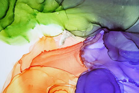 Alcohol ink abstract texture macro photoの写真素材