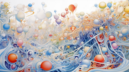 abstract colorful molecular, deep dream backgroundの素材
