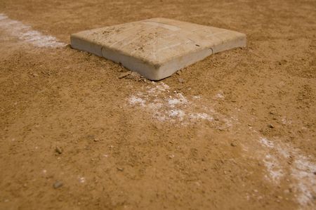 First Base at a local softball fieldの写真素材