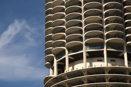 Marina City Tower base in Chicago, Illinois