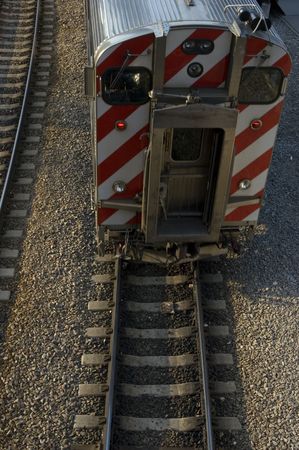 Back end of a commuter train in Chicago, Illinois