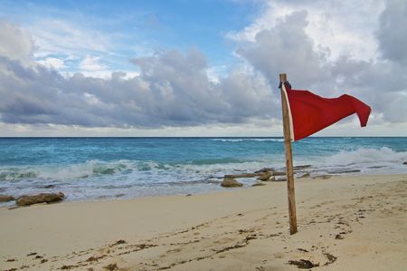 Red Beach Warning Flag
