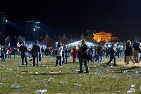 CHICAGO, IL - NOVEMBER 4: Crowd after the Obama Election Night Rally in Grant Park on November 4,...