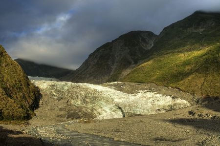Fox Glacier on the South Island of New Zealandの写真素材