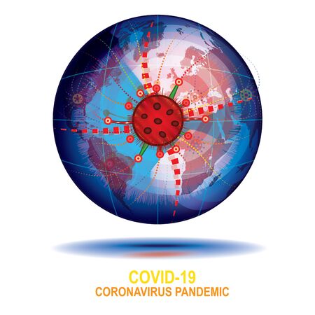The spread of the coronavirus around the world.のイラスト素材