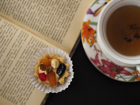 A tasty dessert in the pleasant company a tea drinking and an entertainment.の写真素材