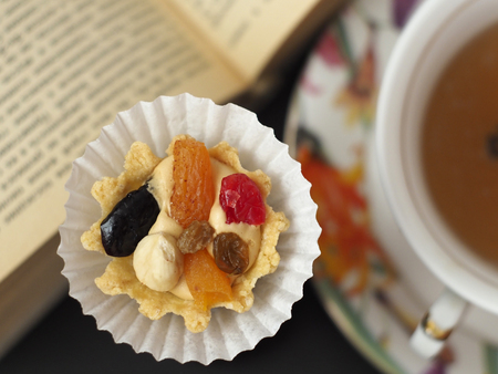 A tasty dessert in the pleasant company a tea drinking and an entertainment. Close up.の写真素材