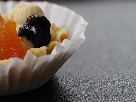 A tasty dessert in the pleasant company for tea or coffee. Close up.の写真素材