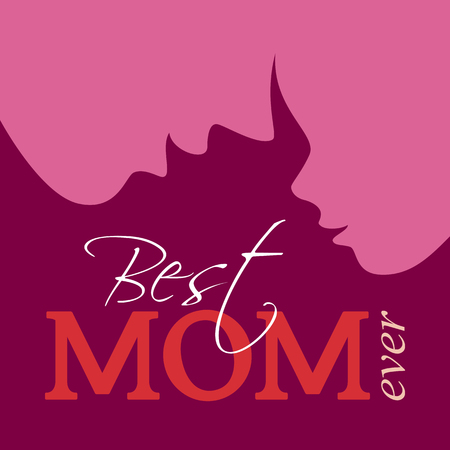 Congratulatory inscription for design layout design on a dark pink background. The recognition of my beloved mother in love.のイラスト素材