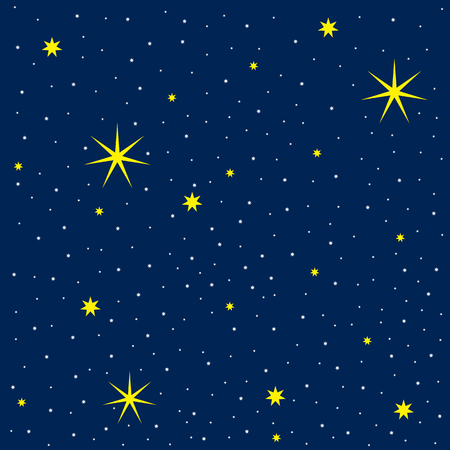 Vector illustration seamless pattern. The firmament of the spacious universe. Flat designのイラスト素材