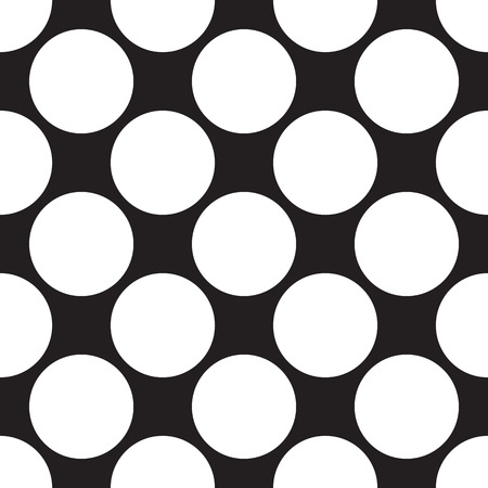 Seamless black and white vector decorative background with polka dots. Classic style. Flat designのイラスト素材