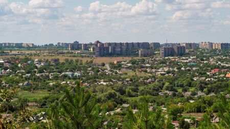 Modern urban architecture view from high