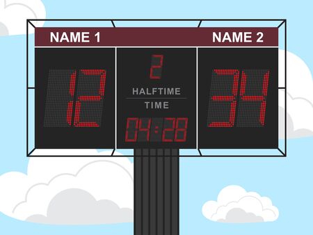 Illustration Vector. Numero, halftime and timeのイラスト素材