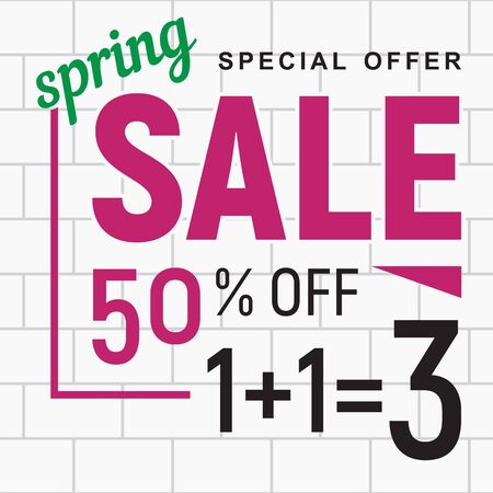 A set of vector elements for design design. Flat design. Spring sale.のイラスト素材