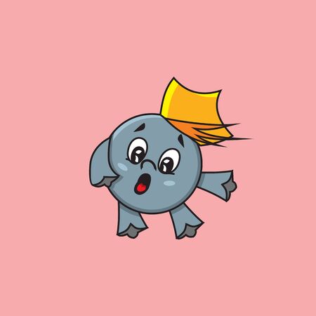 A small ball with a crown on its head. Vector illustration of a children's cartoon character.のイラスト素材