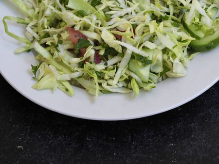 Dietary salad with fresh vegetablesの写真素材