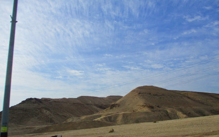 Landscape in the Negev Desert in Israel, Southern Israelの写真素材