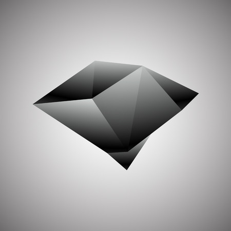 Abstract Creative concept icon of black diamond. Triangle style. Vector design.のイラスト素材