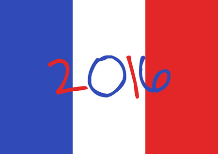 France 2016 Football poster. France flag background, typographic design.のイラスト素材