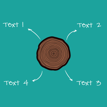 Vector tree rings graphicwith arrowsのイラスト素材