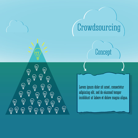 Crowdsourcing concept. Abstract triangle icebergのイラスト素材