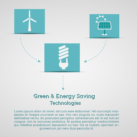 Green and energy saving technologies poster, banner. ecology info graphics collection - ENERGY industry - charts, symbols, graphic elements. Vectorのイラスト素材