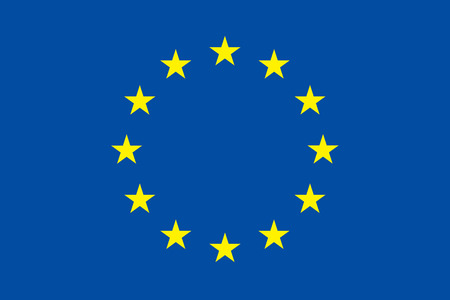 European union flag. Original proportion and colors. EU symbol. Vector illustration.のイラスト素材
