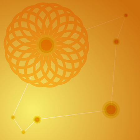 Orange juice background. Round flower ornament design. Can be used as infographic. Vector illustrationのイラスト素材