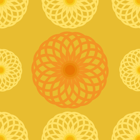Seamless pattern. Orange juice background. Round flower ornament design. Vector. illustrationのイラスト素材