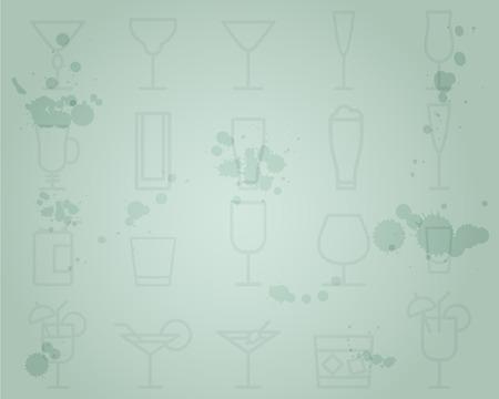 Summer cocktail party grunge background with cocktails line icons. のイラスト素材