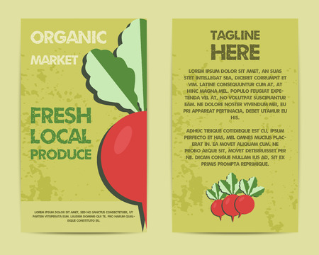Stylish Farm Fresh flyer, template or brochure design.のイラスト素材