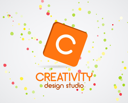 Vector abstract logo design. Creativity studio. Creative logo icon. Abstract logotype template. Round abstract shape symbol, creative technology icon, geometric element logo. Creative company logoのイラスト素材