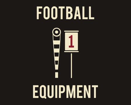 A couple of sideline markers used in American football games. Usa sports equipment in flat design. Retro colors. Vector illustrationのイラスト素材