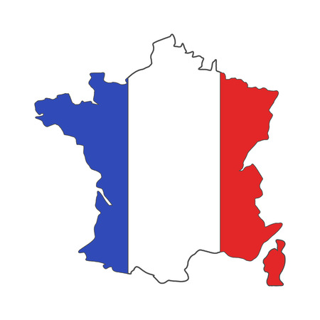 France euro championship 2016 flag design. Football background. Isolated France map wih official colors. France tournament flag. Vector design.のイラスト素材