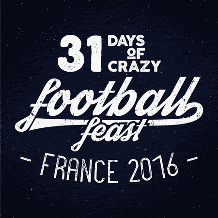France europe 2016 Football label, Soccer overlay, tournament . Championship, league lettering design for presentations, brochures, flyers, sports equipment, web, print, sales, identity.のイラスト素材