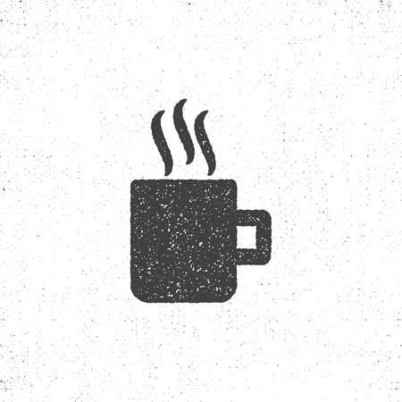 Retro cup icon. Isolated on white bcup symbol. Vintage silhouette design. Stock  cupのイラスト素材