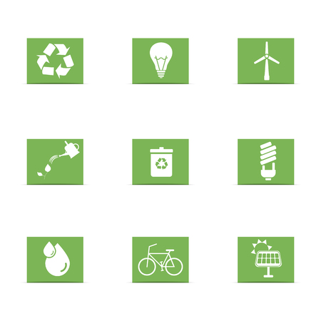 green energy icons setのイラスト素材