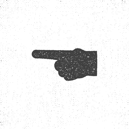 hand cursor vector icon. Retro letterpress designのイラスト素材