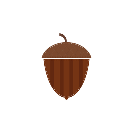 Flat acorn icon isolated on white background. Vectorのイラスト素材