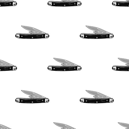 Camping Knife seamless pattern. Silhouette distressed style. Outdoor adventure equipment wallpaper...