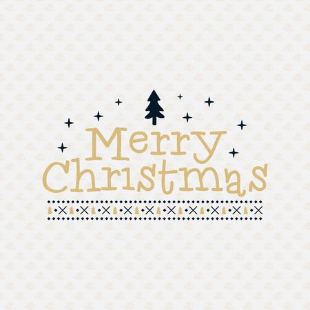Merry Christmas season graphic print, t shirt design for xmas party, cricut. Holiday decor with xmas tree, texts and ornaments. Stock vectorのイラスト素材