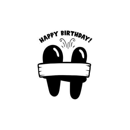 Initial Birthday H Letter. Happy birthday monogram design with balloons. Alphabet H template. Stock vectorのイラスト素材