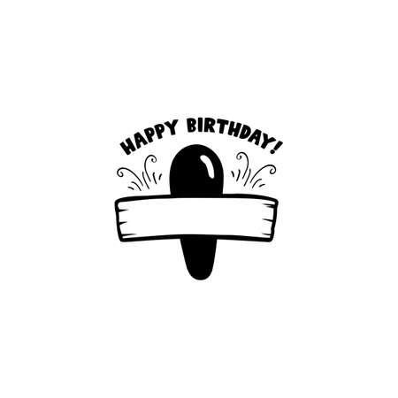 Initial Birthday I Letter. Happy birthday monogram design with balloons. Alphabet I template. Stock vectorのイラスト素材